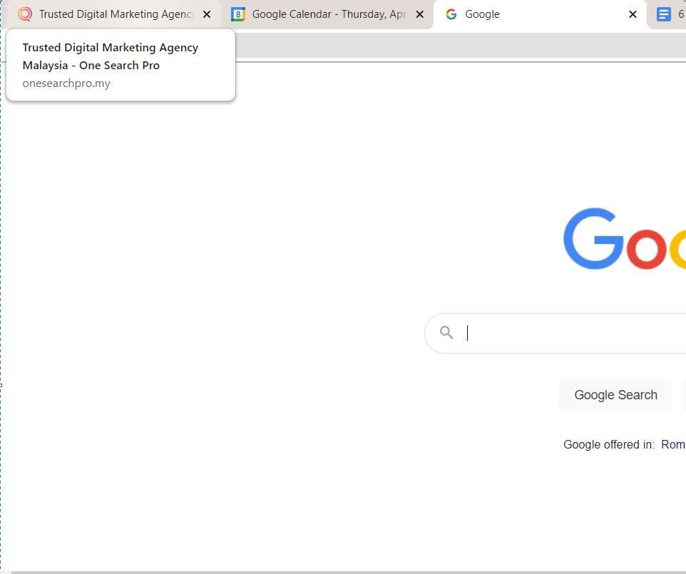 Description in The Tab of Web Browsers | Meta Title And Description | One Search Pro Digital Marketing