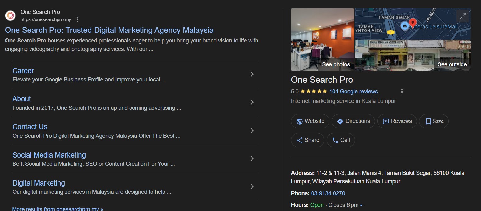 Google My Business Profile | Local SEO Tools | One Search Pro